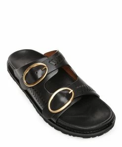 Vanessa Bruno Sandales Fussbet Cuir Noir -Golden Goose-boutique vbrun50953 pck20230104 3