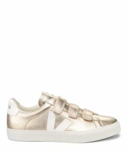 Veja Baskets Recife Logo Chromefree Cuir Platine Blanc