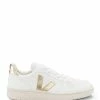 Veja Baskets V-10 Chromefree Cuir Extra White Platine -Golden Goose-boutique veja vx0502935 lateral