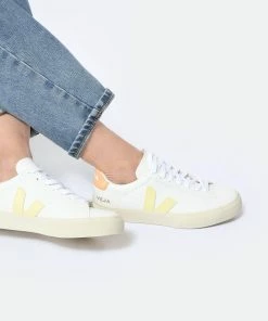 Veja Baskets Campo Chromefree Cuir Extra Blanc Sun Pêche -Golden Goose-boutique vejac look20230222 448