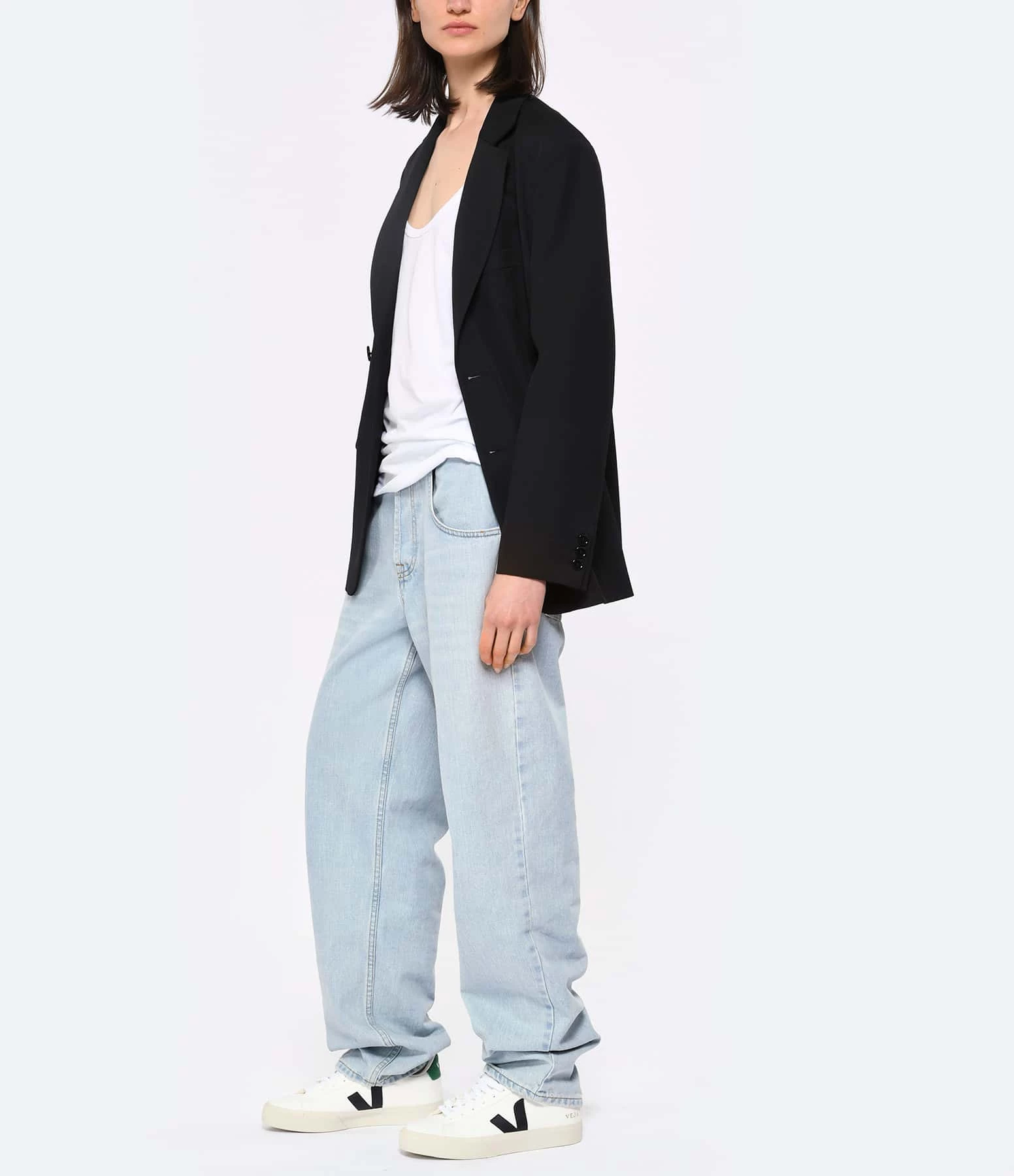Veja Baskets Campo Chromefree Cuir Extra Blanc Noir Émeraude 8 Veja Baskets Campo Chromefree Cuir Extra Blanc Noir Émeraude – Image 6