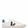 Veja Baskets Campo Chromefree Cuir Extra Blanc Noir Émeraude