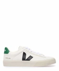 Veja Baskets Campo Chromefree Cuir Extra Blanc Noir Émeraude