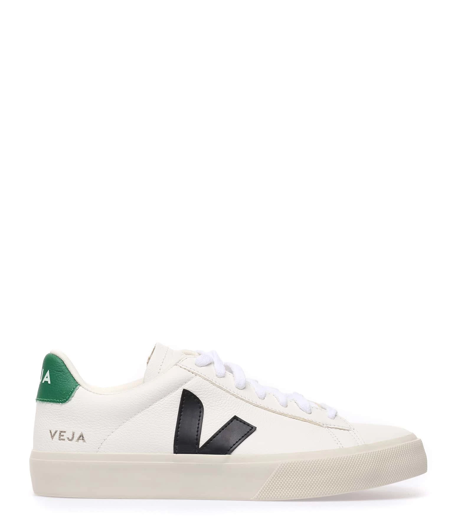 Veja Baskets Campo Chromefree Cuir Extra Blanc Noir Émeraude 3 Veja Baskets Campo Chromefree Cuir Extra Blanc Noir Émeraude