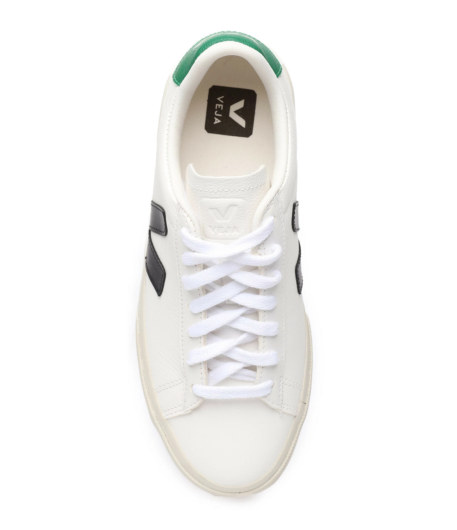 Veja Baskets Campo Chromefree Cuir Extra Blanc Noir Émeraude 4 Veja Baskets Campo Chromefree Cuir Extra Blanc Noir Émeraude – Image 2