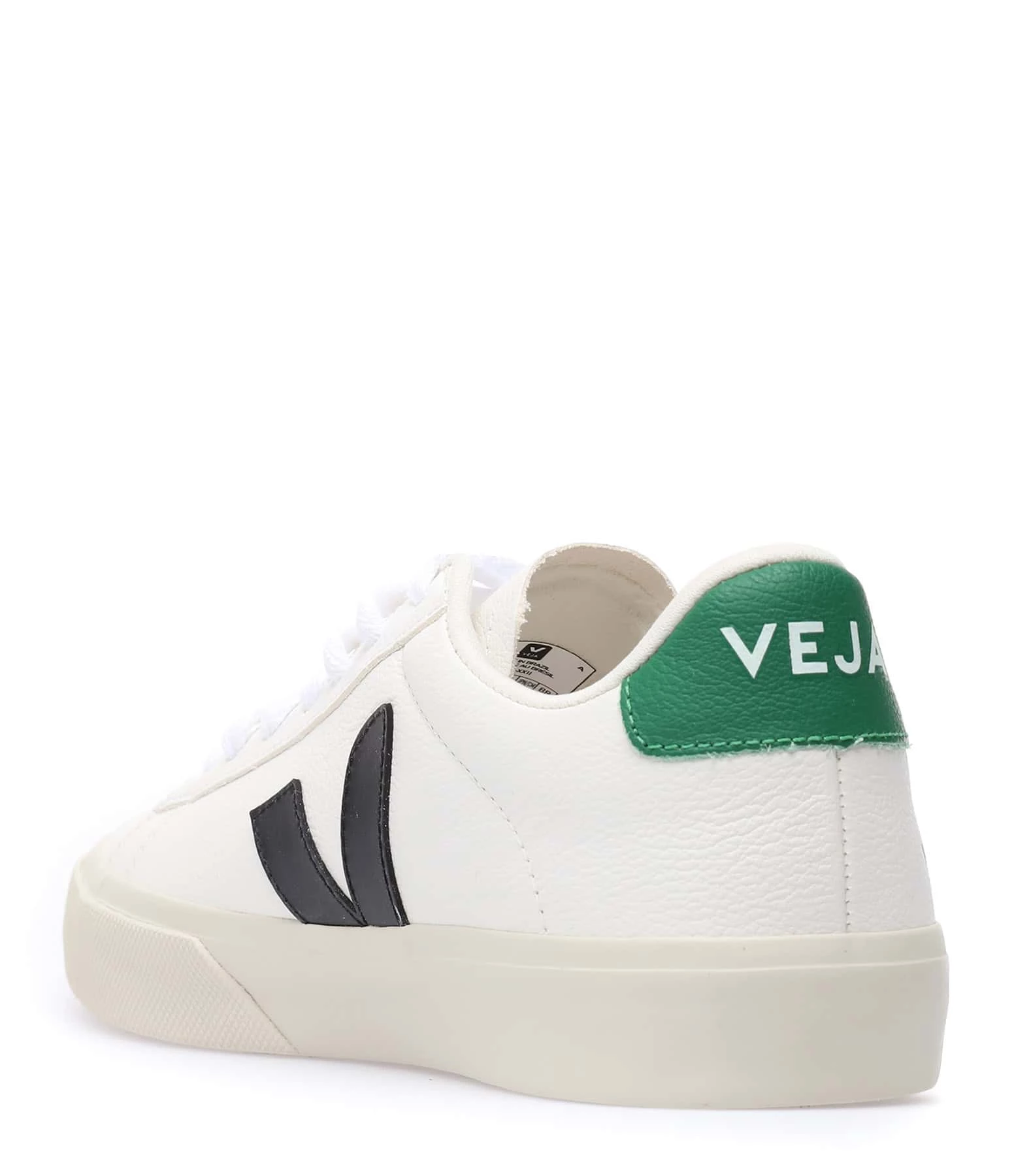 Veja Baskets Campo Chromefree Cuir Extra Blanc Noir Émeraude 5 Veja Baskets Campo Chromefree Cuir Extra Blanc Noir Émeraude – Image 3