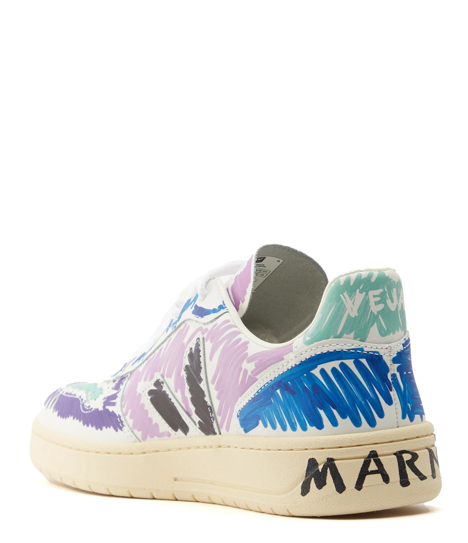 Baskets V-10 Cuir Orchidée Noir, Collaboration Veja X Marni 5 Baskets V-10 Cuir Orchidée Noir, Collaboration Veja X Marni – Image 3
