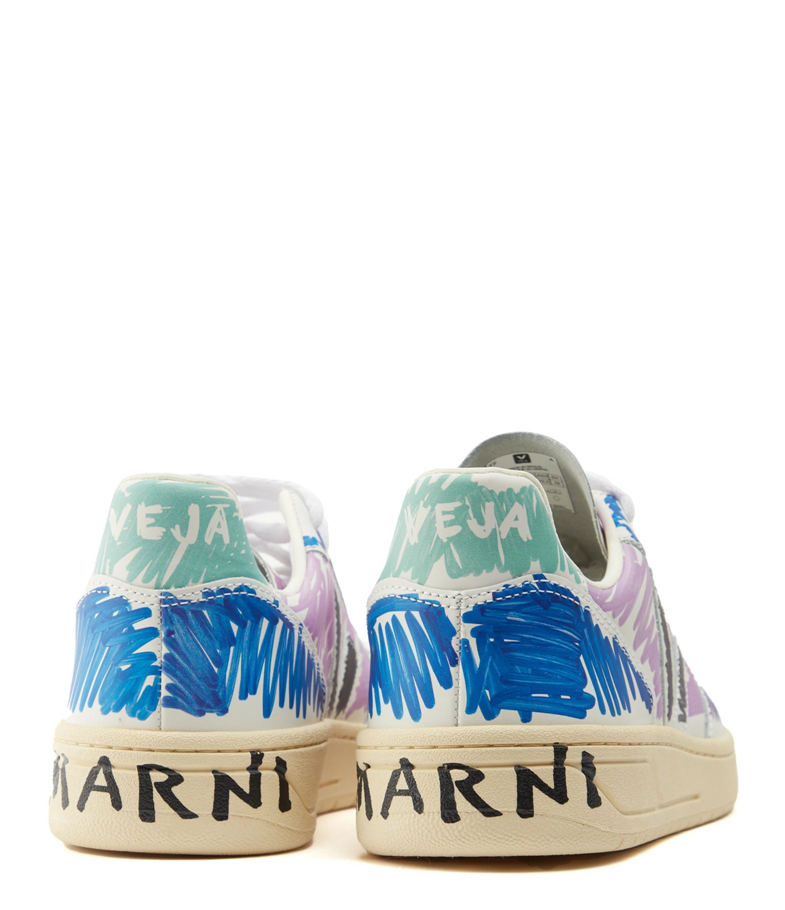 Baskets V-10 Cuir Orchidée Noir, Collaboration Veja X Marni 7 Baskets V-10 Cuir Orchidée Noir, Collaboration Veja X Marni – Image 5