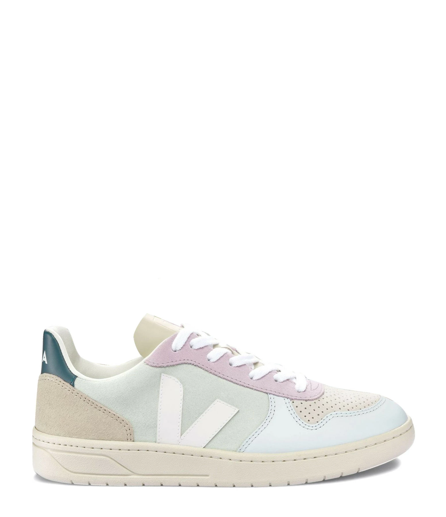 Veja Baskets V 10 Cuir Suédé Jade Blanc Multicolore 3 Veja Baskets V 10 Cuir Suédé Jade Blanc Multicolore