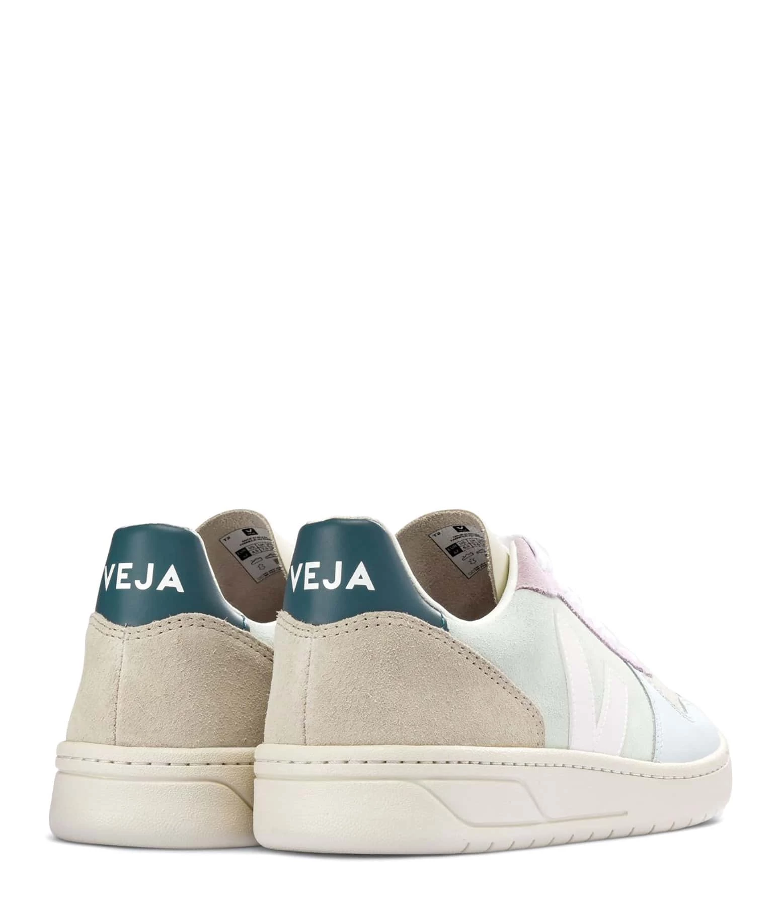 Veja Baskets V 10 Cuir Suédé Jade Blanc Multicolore 5 Veja Baskets V 10 Cuir Suédé Jade Blanc Multicolore – Image 3