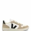 Veja Baskets V 10 Chromefree Cuir Extra Blanc Noir Sahara -Golden Goose-boutique vx0503138a 1 1