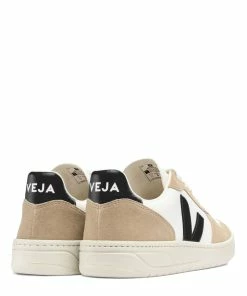 Veja Baskets V 10 Chromefree Cuir Extra Blanc Noir Sahara -Golden Goose-boutique vx0503138a 3 1