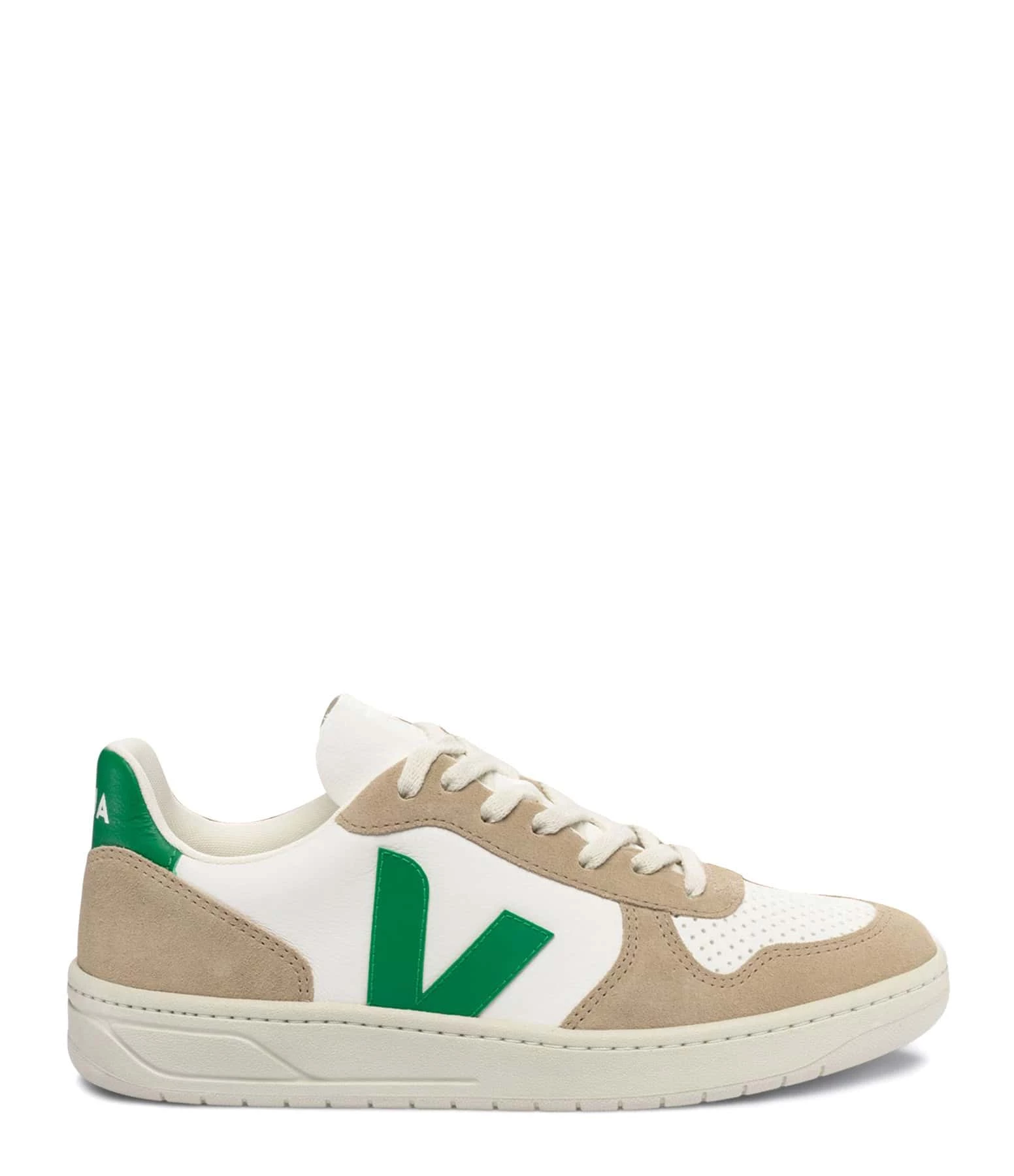 Veja Baskets V 10 Chromefree Cuir Extra Blanc Émeraude 3 Veja Baskets V 10 Chromefree Cuir Extra Blanc Émeraude