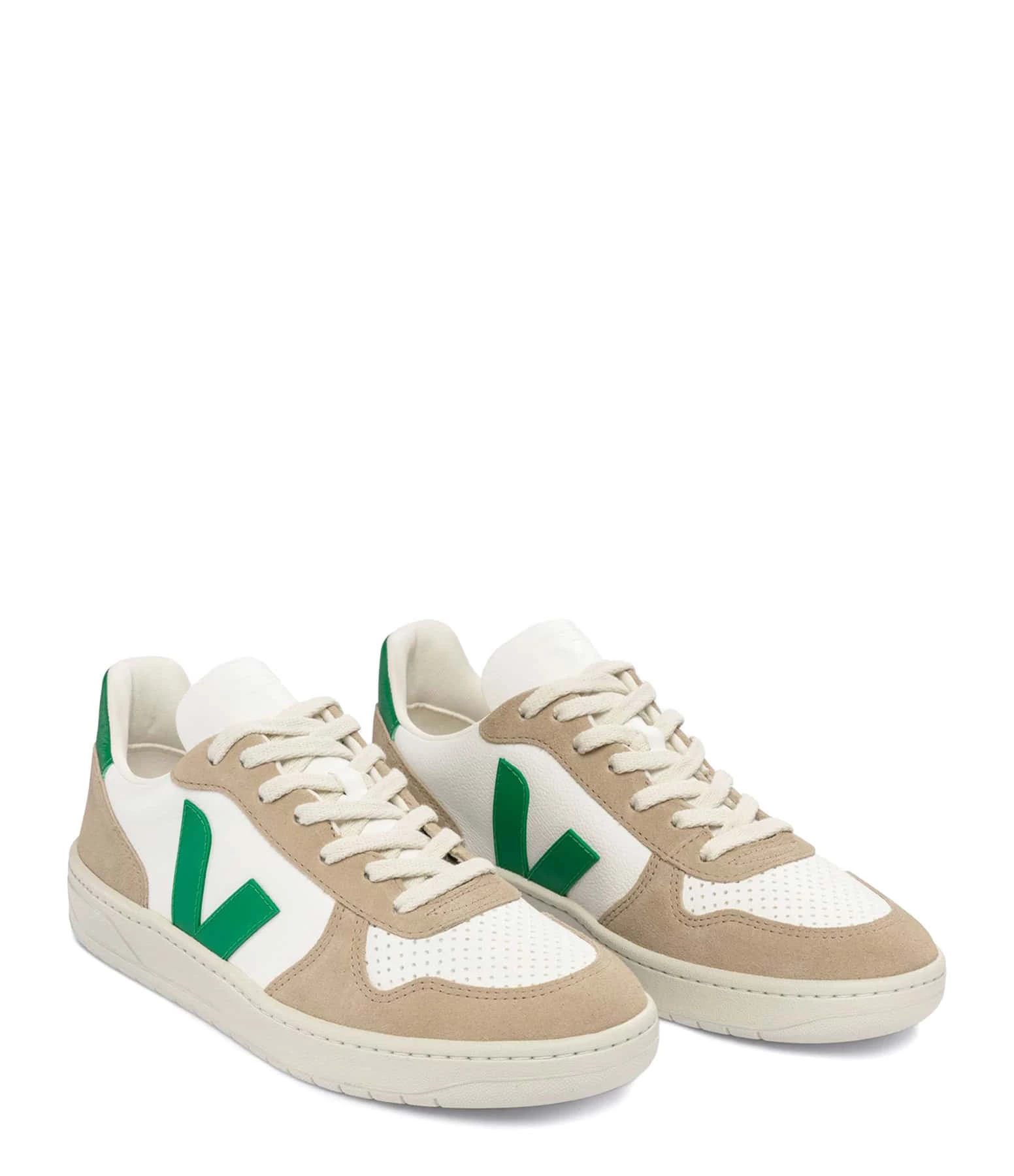 Veja Baskets V 10 Chromefree Cuir Extra Blanc Émeraude 4 Veja Baskets V 10 Chromefree Cuir Extra Blanc Émeraude – Image 2
