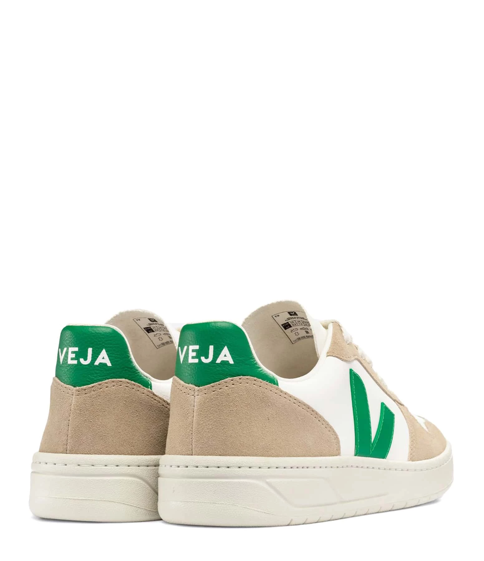 Veja Baskets V 10 Chromefree Cuir Extra Blanc Émeraude 5 Veja Baskets V 10 Chromefree Cuir Extra Blanc Émeraude – Image 3