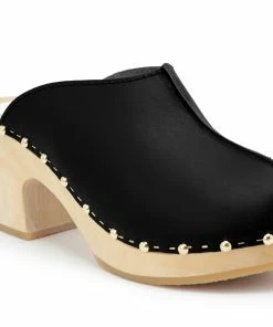 Sabot Youyou Sabots Yndies Bois Cuir Noir -Golden Goose-boutique yndiesno02 scaled