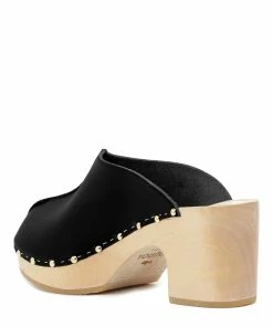 Sabot Youyou Sabots Yndies Bois Cuir Noir -Golden Goose-boutique yndiesno03