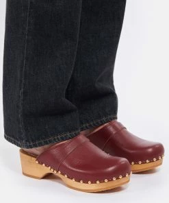 Sabot Youyou Sabots Yren Rock Bois Cuir Cerise -Golden Goose-boutique youyo look20210802 135