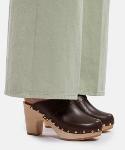 Sabot Youyou Sabots Yrma Rock Bois Cuir Chocolat -Golden Goose-boutique youyo look20211230 98