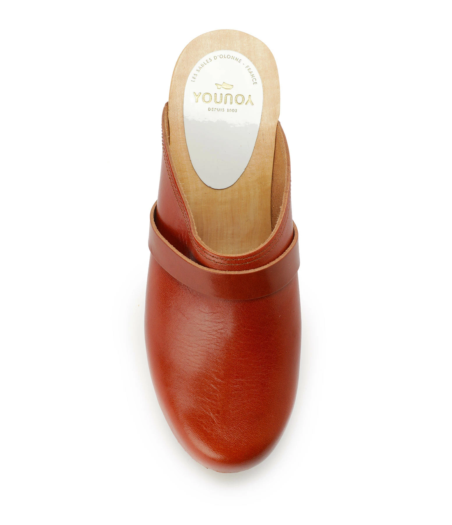 Sabot Youyou Sabots Yrma Bois Cuir Caramel 4 Sabot Youyou Sabots Yrma Bois Cuir Caramel – Image 2