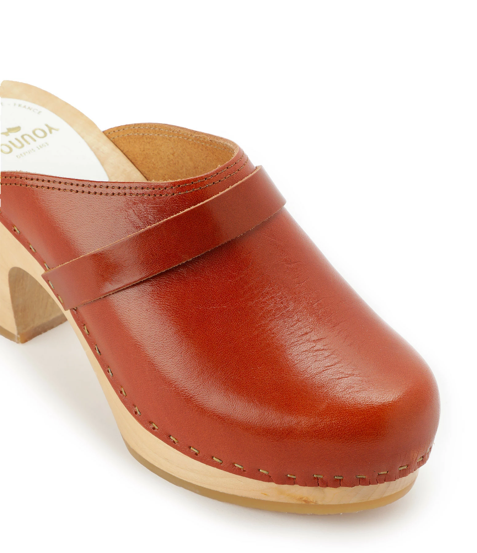 Sabot Youyou Sabots Yrma Bois Cuir Caramel 6 Sabot Youyou Sabots Yrma Bois Cuir Caramel – Image 4