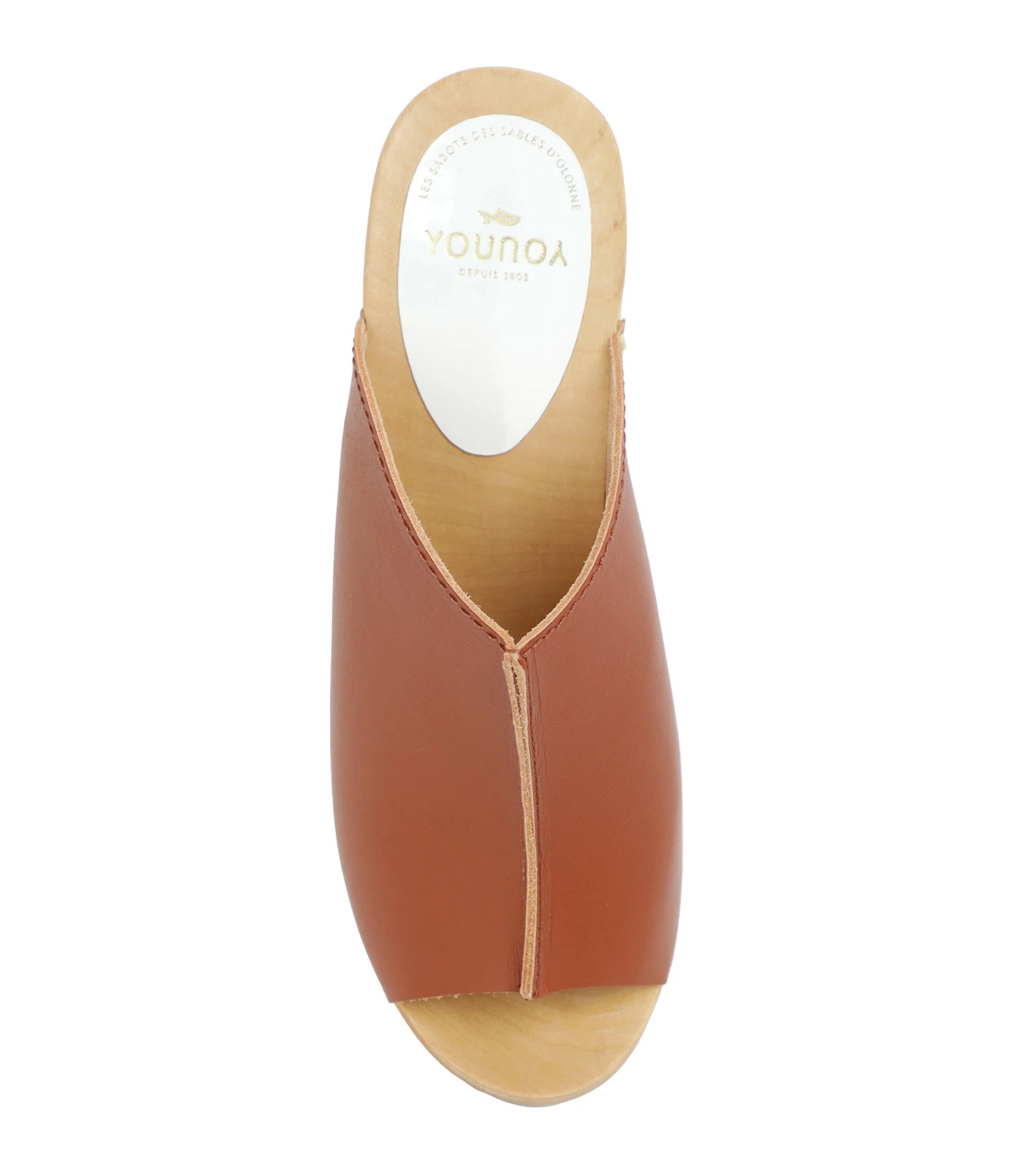 Sabot Youyou Sabots Ydol Bois Cuir Brique 4 Sabot Youyou Sabots Ydol Bois Cuir Brique – Image 2