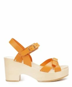 Sabot Youyou Sabots Yris Bois Cuir Papaye